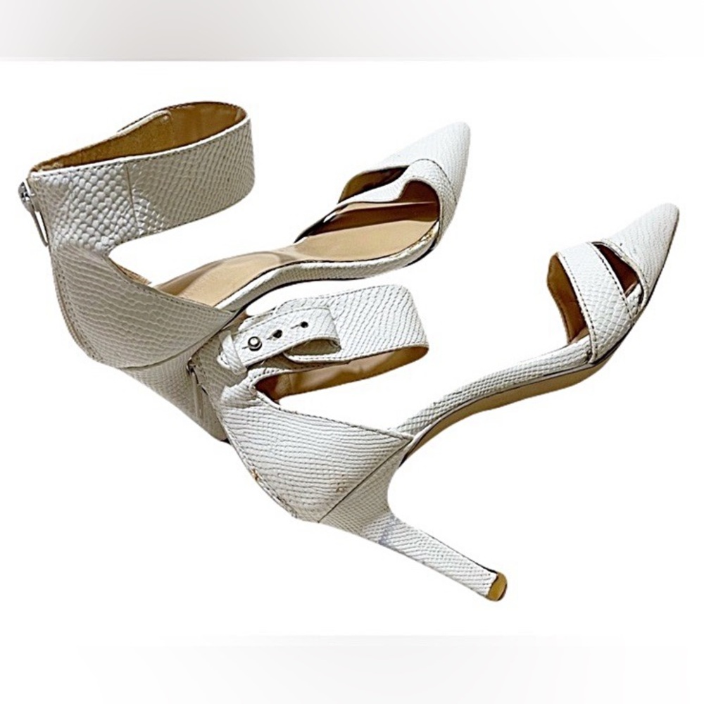 Expression - White Pump Ankle Strap Shoes Sandals